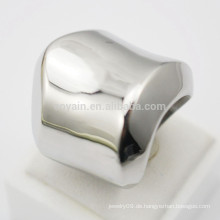 Shenzhen Fabrik Custom Make Edelstahl poliert Silber Ring